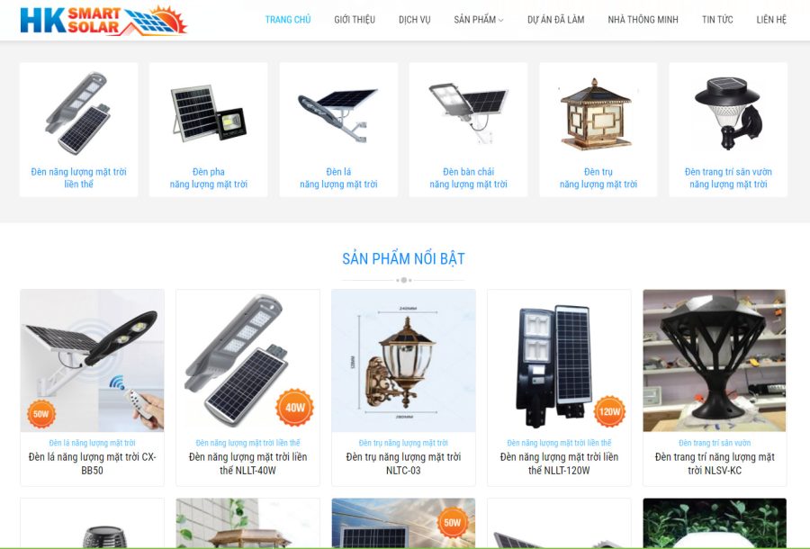 Theme wordpress bán đèn năng lượng mặt trời