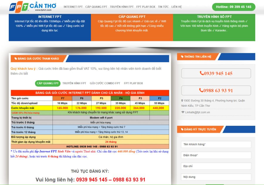 Theme wordpress lắp mạng truyền hình